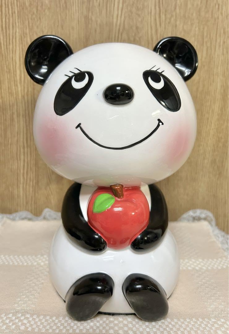 Amazon.co.jp: 内藤ルネ パンダ りんご 貯金箱 レトロ 大 : ホビー